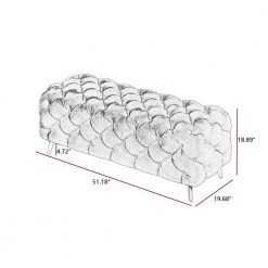 51.18 in. W x 18.89 in. H x 19.68 D Green Velvet Button-Tufted Upholstered Solid Wood Bench with Chrome Legs by Aoibox 13 51.18 in. W x 18.89 in. H x 19.68 D Green Velvet Button-Tufted Upholstered Solid Wood Bench with Chrome Legs by Aoibox -Homepop Sales green aoibox bedroom benches snmx3198 44 1000