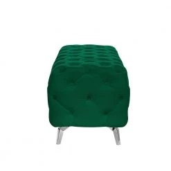 51.18 in. W x 18.89 in. H x 19.68 D Green Velvet Button-Tufted Upholstered Solid Wood Bench with Chrome Legs by Aoibox 11 51.18 in. W x 18.89 in. H x 19.68 D Green Velvet Button-Tufted Upholstered Solid Wood Bench with Chrome Legs by Aoibox -Homepop Sales green aoibox bedroom benches snmx3198 4f 1000