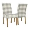 Parsons Buffalo Grey Plaid Upholstered Dining Chair (Set of-2) by Homepop