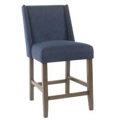 Dinah Indigo Upholstery 26 in. Counter Height Bar Stool by Homepop