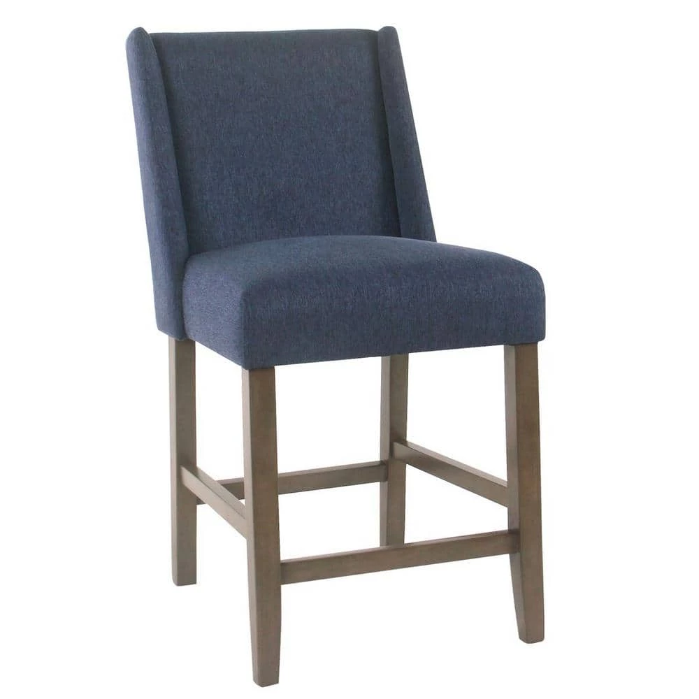 Dinah Indigo Upholstery 26 in. Counter Height Bar Stool by Homepop 1 Dinah Indigo Upholstery 26 in. Counter Height Bar Stool by Homepop