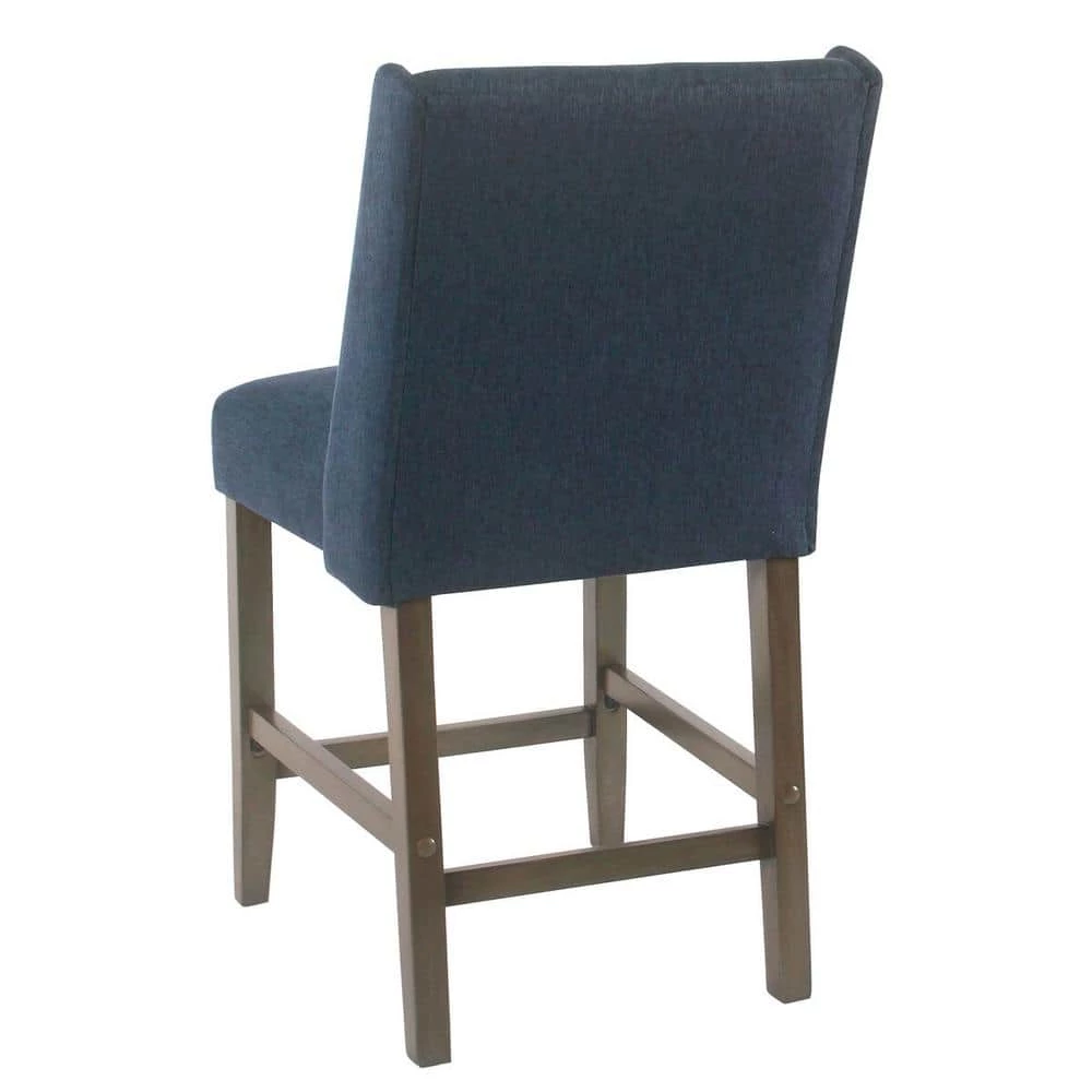 Dinah Indigo Upholstery 26 in. Counter Height Bar Stool by Homepop 4 Dinah Indigo Upholstery 26 in. Counter Height Bar Stool by Homepop - Image 4