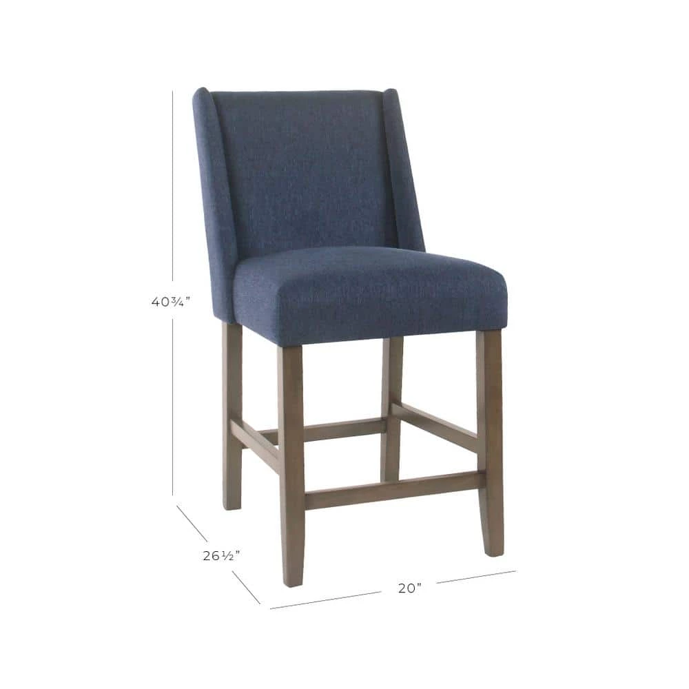 Dinah Indigo Upholstery 26 in. Counter Height Bar Stool by Homepop 2 Dinah Indigo Upholstery 26 in. Counter Height Bar Stool by Homepop - Image 2