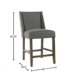 Dinah Pewter Upholstery 26 in. Counter Height Bar Stool by Homepop 9 Dinah Pewter Upholstery 26 in. Counter Height Bar Stool by Homepop -Homepop Sales heathered gray homepop bar stools k7701 24 f2281 40 1000