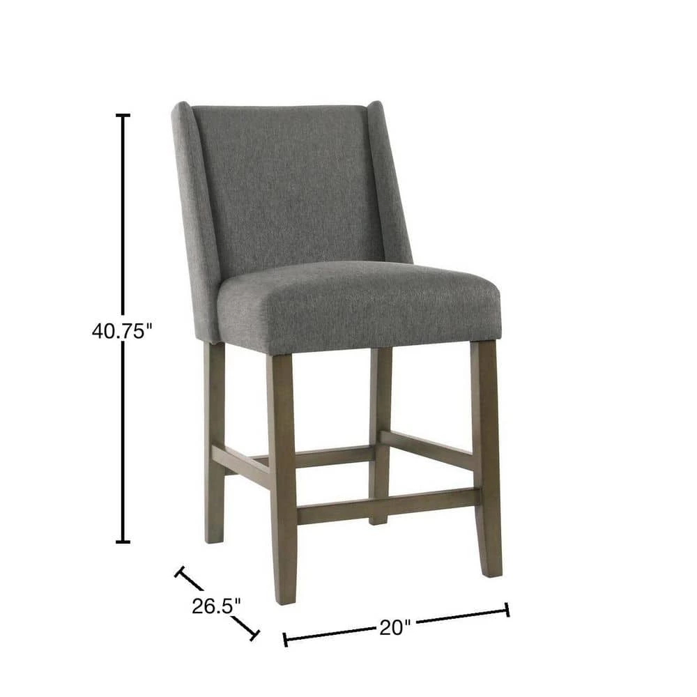 Dinah Pewter Upholstery 26 in. Counter Height Bar Stool by Homepop 3 Dinah Pewter Upholstery 26 in. Counter Height Bar Stool by Homepop - Image 3