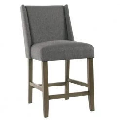 Dinah Pewter Upholstery 26 in. Counter Height Bar Stool by Homepop