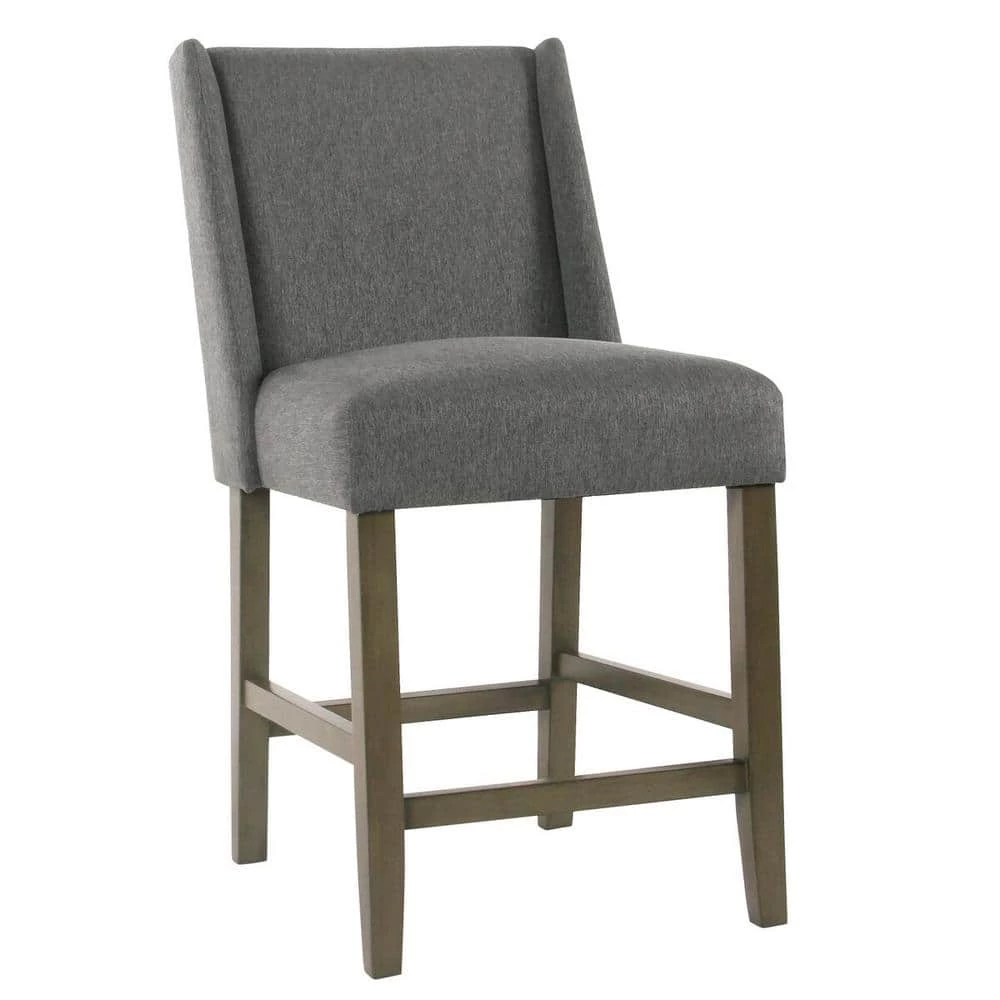 Dinah Pewter Upholstery 26 in. Counter Height Bar Stool by Homepop 1 Dinah Pewter Upholstery 26 in. Counter Height Bar Stool by Homepop