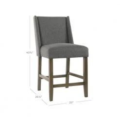 Dinah Pewter Upholstery 26 in. Counter Height Bar Stool by Homepop 10 Dinah Pewter Upholstery 26 in. Counter Height Bar Stool by Homepop -Homepop Sales heathered gray homepop bar stools k7701 24 f2281 a0 1000