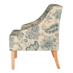 Blue Jacobean Printed on Tan Fabric Lexie Swoop Arm Accent Chair by Homepop 11 Blue Jacobean Printed on Tan Fabric Lexie Swoop Arm Accent Chair by Homepop -Homepop Sales indigo blue and tan homepop accent chairs k6499 a794 4f 1000