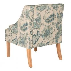 Blue Jacobean Printed on Tan Fabric Lexie Swoop Arm Accent Chair by Homepop 10 Blue Jacobean Printed on Tan Fabric Lexie Swoop Arm Accent Chair by Homepop -Homepop Sales indigo blue and tan homepop accent chairs k6499 a794 c3 1000