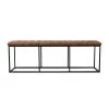 Draper Large Light Brown Faux Leather Decorative Bench/Ottoman with Button Tufting 17.25 in H x 52.25 W x 15.75 D by Homepop