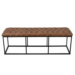 Draper Large Light Brown Faux Leather Decorative Bench/Ottoman with Button Tufting 17.25 in H x 52.25 W x 15.75 D by Homepop 13 Draper Large Light Brown Faux Leather Decorative Bench/Ottoman with Button Tufting 17.25 in H x 52.25 W x 15.75 D by Homepop -Homepop Sales light brown homepop bedroom benches k7116 ydqy 2 c3 1000