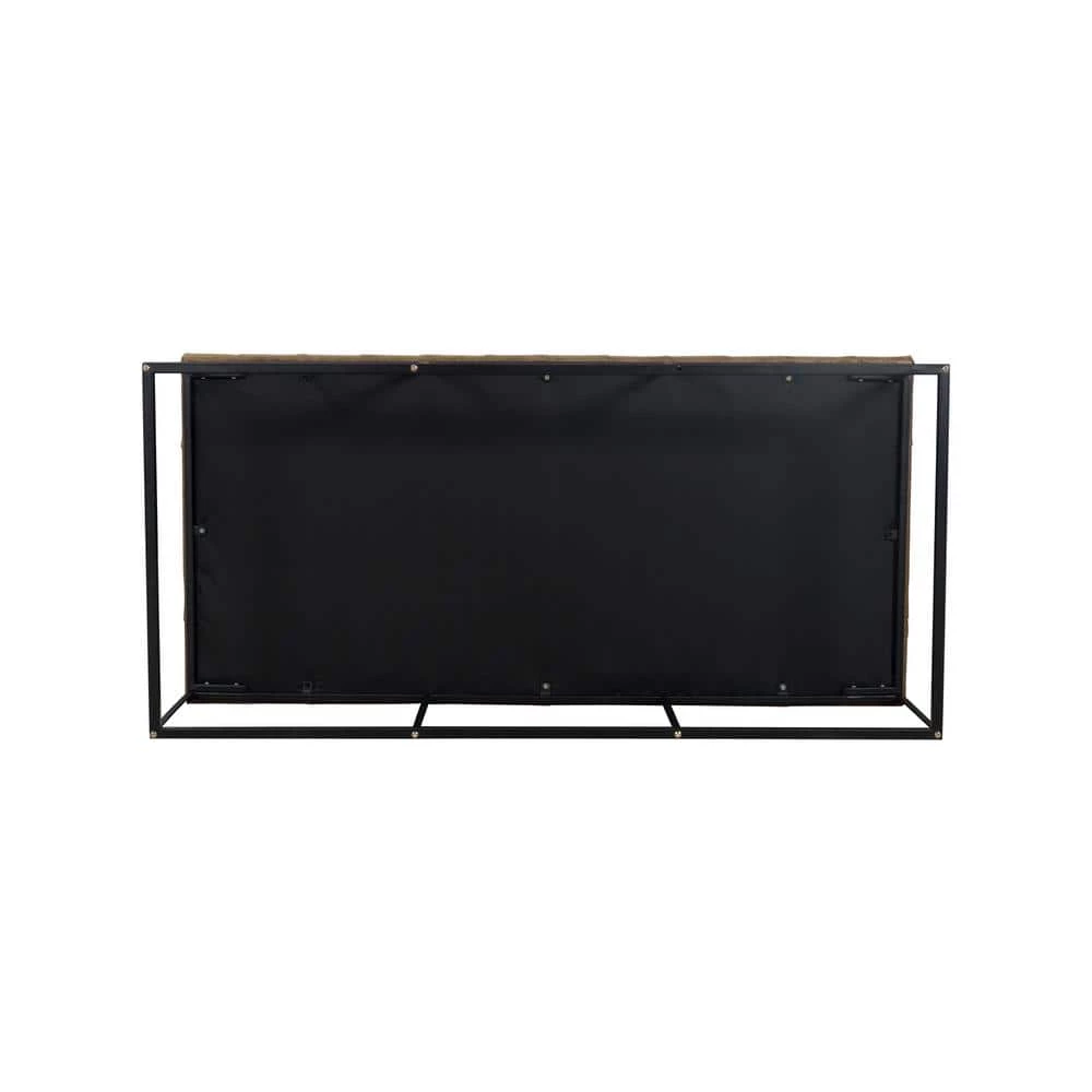 Draper Light Brown Faux Leather Large Decorative Bench/Ottoman with Button Tufting 18 in. H x 57.50 in. W x 27.75 in. D by Homepop 4 Draper Light Brown Faux Leather Large Decorative Bench/Ottoman with Button Tufting 18 in. H x 57.50 in. W x 27.75 in. D by Homepop - Image 4