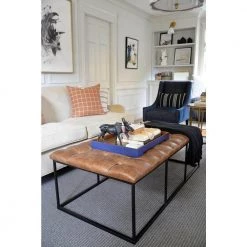 Draper Light Brown Faux Leather Large Decorative Bench/Ottoman with Button Tufting 18 in. H x 57.50 in. W x 27.75 in. D by Homepop 21 Draper Light Brown Faux Leather Large Decorative Bench/Ottoman with Button Tufting 18 in. H x 57.50 in. W x 27.75 in. D by Homepop -Homepop Sales light brown homepop bedroom benches k7802 ydqy 2 44 1000