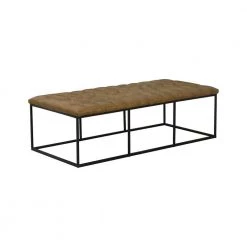 Draper Light Brown Faux Leather Large Decorative Bench/Ottoman with Button Tufting 18 in. H x 57.50 in. W x 27.75 in. D by Homepop 19 Draper Light Brown Faux Leather Large Decorative Bench/Ottoman with Button Tufting 18 in. H x 57.50 in. W x 27.75 in. D by Homepop -Homepop Sales light brown homepop bedroom benches k7802 ydqy 2 4f 1000