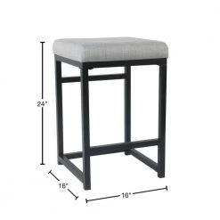 Open Back Metal 24 in. Light Gray Bar Stool by Homepop 9 Open Back Metal 24 in. Light Gray Bar Stool by Homepop -Homepop Sales light gray black homepop bar stools k7651 24 f1554 40 1000