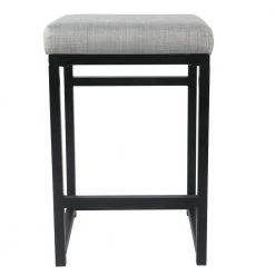 Open Back Metal 24 in. Light Gray Bar Stool by Homepop