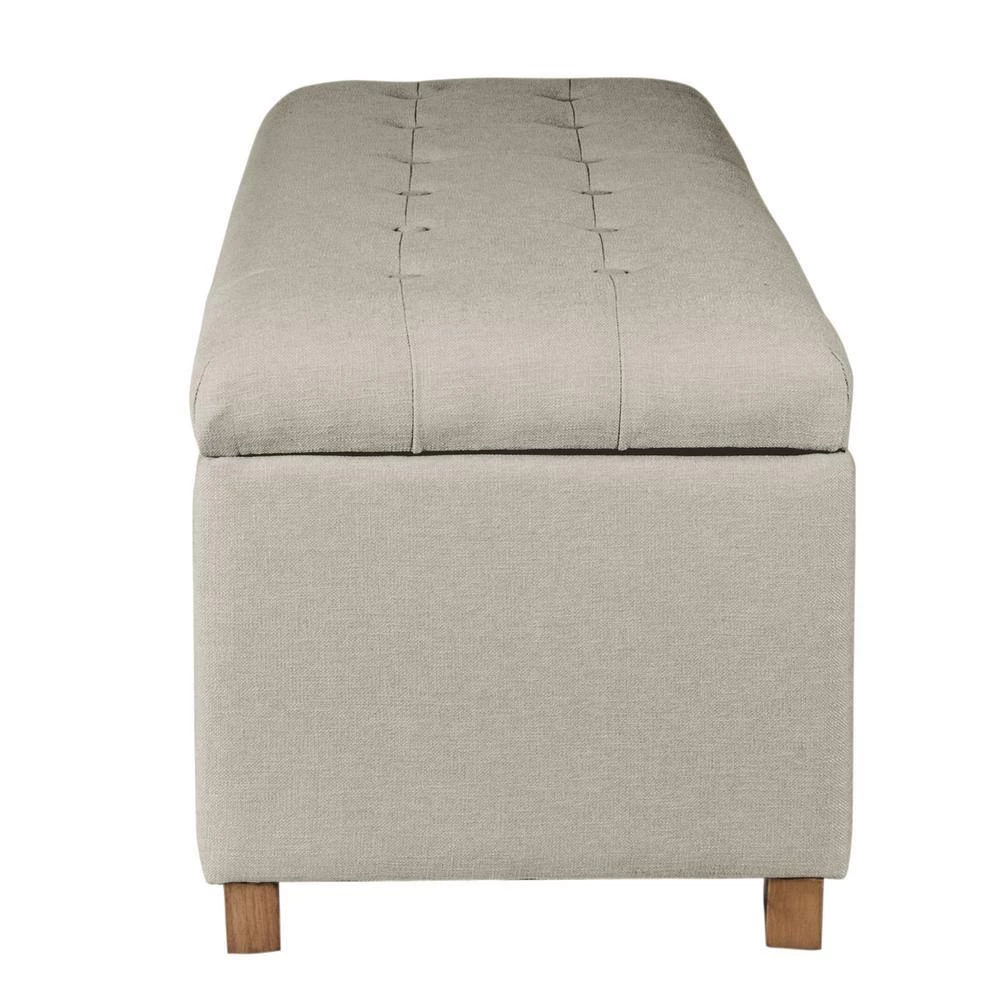 Large Grey Tufted Storage Bench by Homepop 7 Large Grey Tufted Storage Bench by Homepop - Image 7