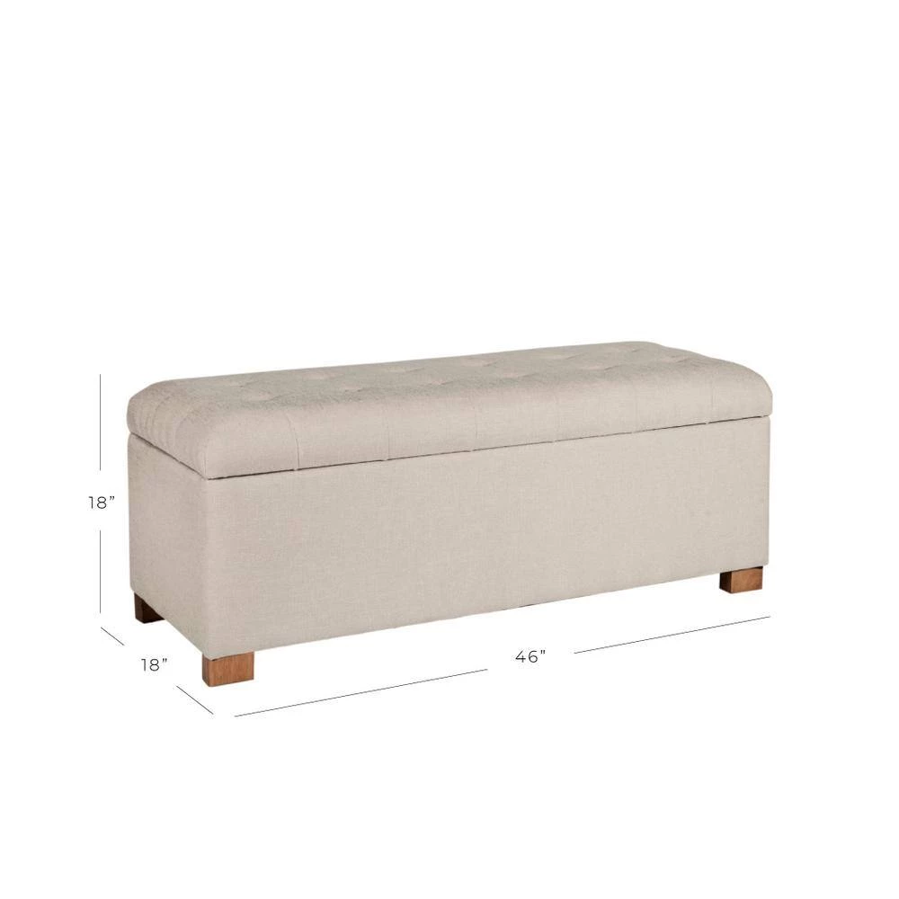 Large Grey Tufted Storage Bench by Homepop 2 Large Grey Tufted Storage Bench by Homepop - Image 2