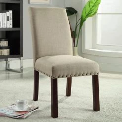 Michele Parsons Light Tan Upholstered Dining Chairs with Nailhead Trim (Set of 2) by Homepop 21 Michele Parsons Light Tan Upholstered Dining Chairs with Nailhead Trim (Set of 2) by Homepop -Homepop Sales light tan homepop dining chairs k6380 f1326 31 1000
