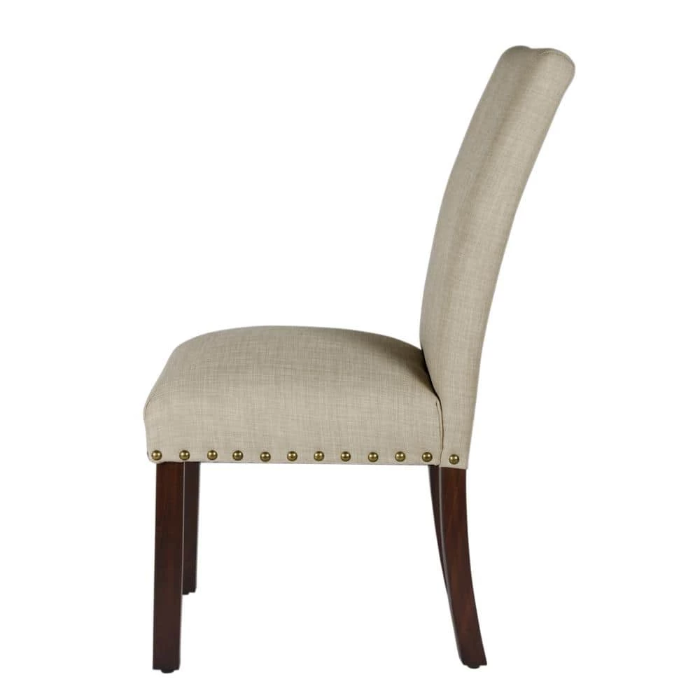 Michele Parsons Light Tan Upholstered Dining Chairs with Nailhead Trim (Set of 2) by Homepop 8 Michele Parsons Light Tan Upholstered Dining Chairs with Nailhead Trim (Set of 2) by Homepop - Image 8
