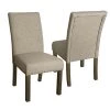 Michele Parsons Light Tan Upholstered Dining Chairs with Nailhead Trim (Set of 2) by Homepop