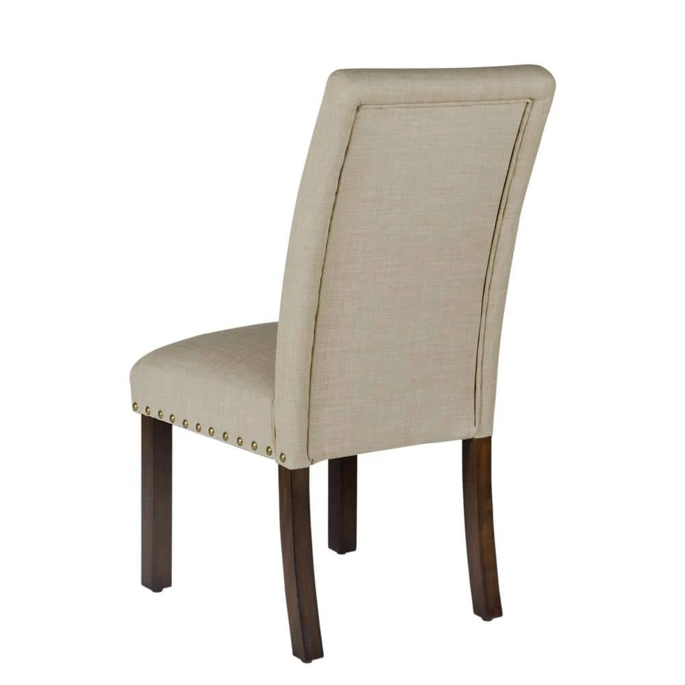 Michele Parsons Light Tan Upholstered Dining Chairs with Nailhead Trim (Set of 2) by Homepop 6 Michele Parsons Light Tan Upholstered Dining Chairs with Nailhead Trim (Set of 2) by Homepop - Image 6