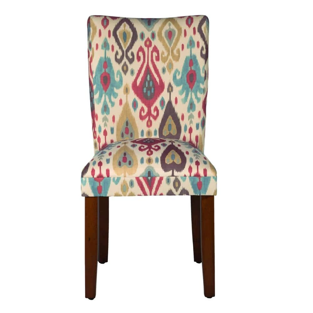 Parsons Deluxe Multi-Color Ikat Upholstered Dining Chair (Set of 2) by Homepop 3 Parsons Deluxe Multi-Color Ikat Upholstered Dining Chair (Set of 2) by Homepop - Image 3