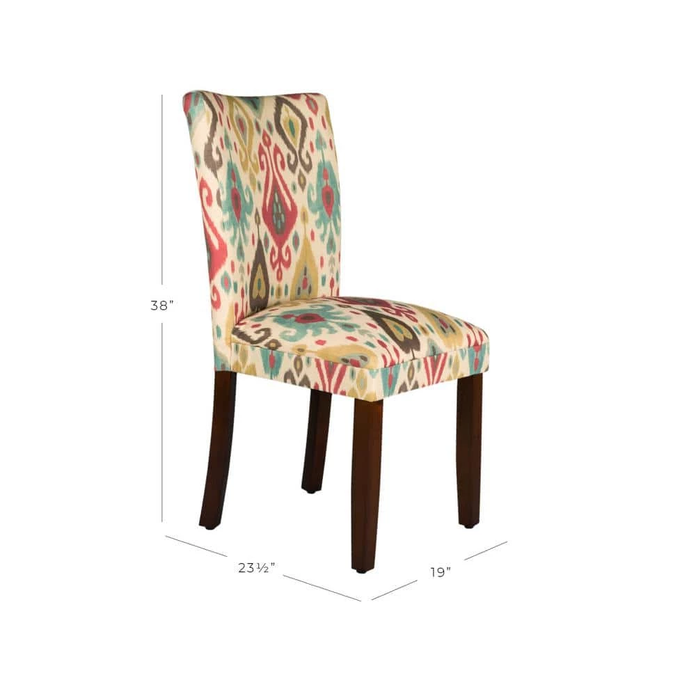 Parsons Deluxe Multi-Color Ikat Upholstered Dining Chair (Set of 2) by Homepop 2 Parsons Deluxe Multi-Color Ikat Upholstered Dining Chair (Set of 2) by Homepop - Image 2