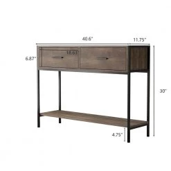 39.37 in. Classic Natural Rectangle Wood Console Table with 2-Drawers and Open Shelf for Entryway, Living Room, Hallway by Aoibox 12 39.37 in. Classic Natural Rectangle Wood Console Table with 2-Drawers and Open Shelf for Entryway, Living Room, Hallway by Aoibox -Homepop Sales natural aoibox console tables snmx2426 a0 1000
