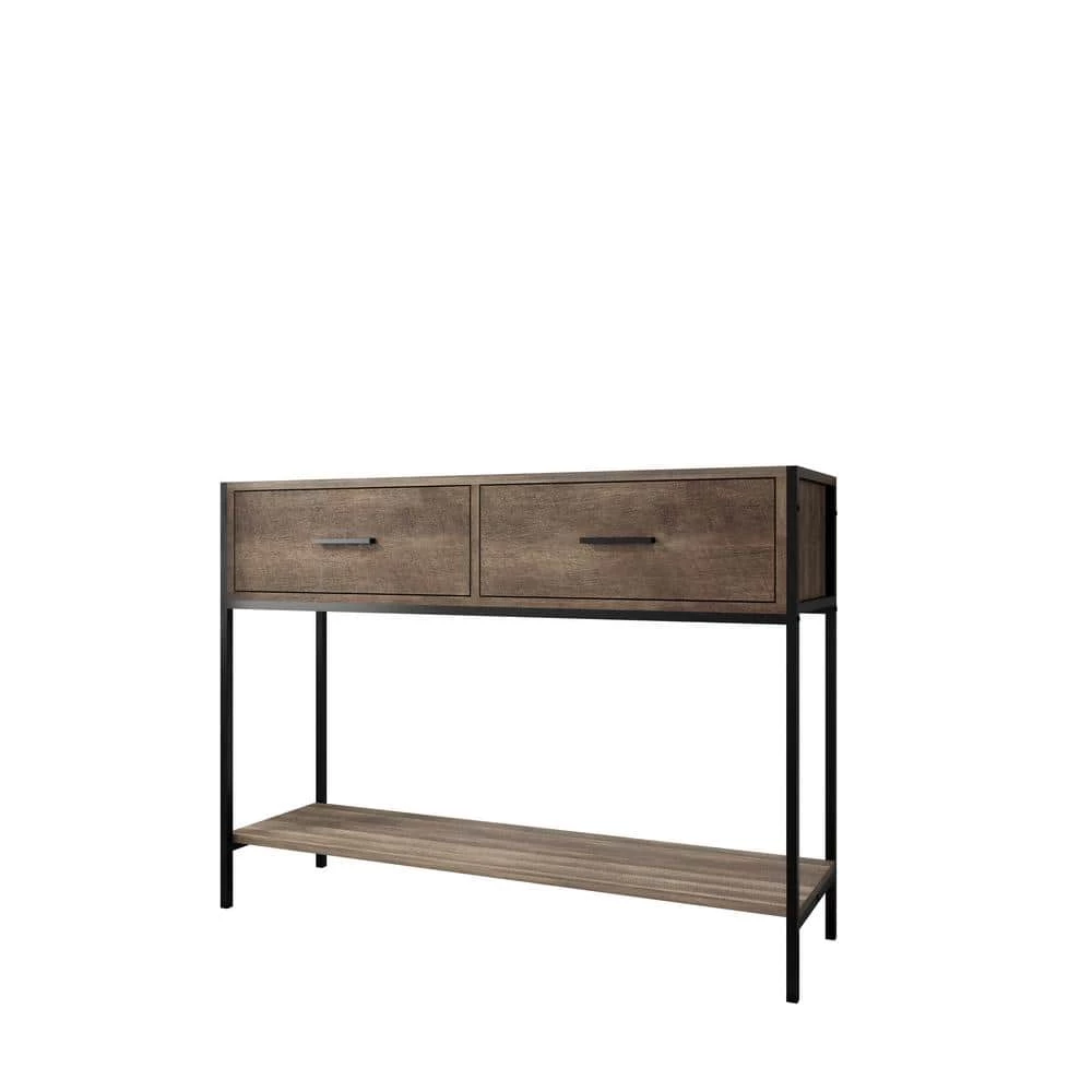 39.37 in. Classic Natural Rectangle Wood Console Table with 2-Drawers and Open Shelf for Entryway, Living Room, Hallway by Aoibox 2 39.37 in. Classic Natural Rectangle Wood Console Table with 2-Drawers and Open Shelf for Entryway, Living Room, Hallway by Aoibox - Image 2