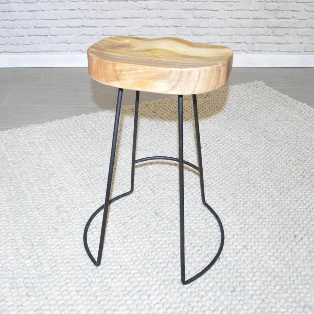 Saga 25 in. Natural and Black Counter Stool (Set of 2) by Carolina Cottage 3 Saga 25 in. Natural and Black Counter Stool (Set of 2) by Carolina Cottage - Image 3