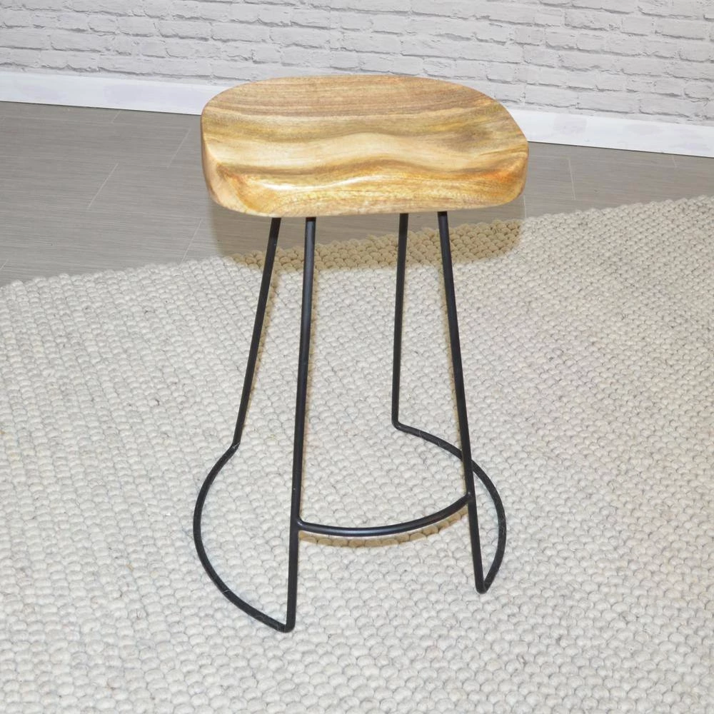 Saga 25 in. Natural and Black Counter Stool (Set of 2) by Carolina Cottage 4 Saga 25 in. Natural and Black Counter Stool (Set of 2) by Carolina Cottage - Image 4