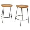 Diya 25 in. Natural Stationary Stool (Set of 2) by Carolina Cottage