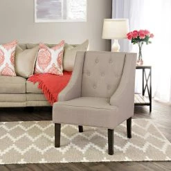 Tan Kate Tufted Swoop Arm Accent Chair by Homepop 8 Tan Kate Tufted Swoop Arm Accent Chair by Homepop -Homepop Sales natural homepop accent chairs k7307 f2178 4f 1000