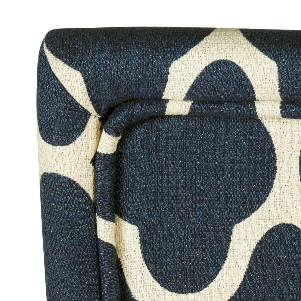 Upholstered 24 in. Navy Blue Bar Stool by Homepop 7 Upholstered 24 in. Navy Blue Bar Stool by Homepop - Image 7