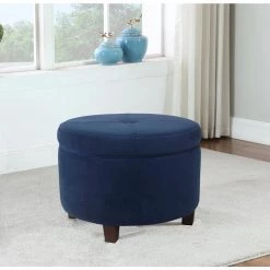 Large Navy Velvet Storage Ottoman by Homepop 17 Large Navy Velvet Storage Ottoman by Homepop -Homepop Sales navy velvet homepop ottomans k6862 b215 31 1000