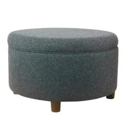 Large Textured Navy Round Storage Ottoman by Homepop 16 Large Textured Navy Round Storage Ottoman by Homepop -Homepop Sales navy woven homepop ottomans k8564 f2110 c3 1000