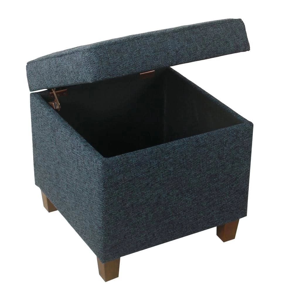 Square Textured Navy Tufted Storage Ottoman by Homepop 7 Square Textured Navy Tufted Storage Ottoman by Homepop - Image 7