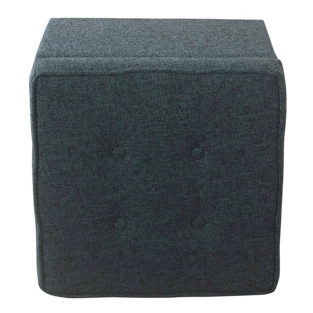 Square Textured Navy Tufted Storage Ottoman by Homepop 6 Square Textured Navy Tufted Storage Ottoman by Homepop - Image 6