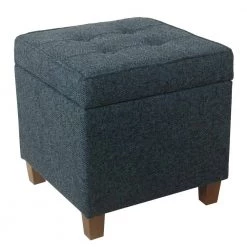 Square Textured Navy Tufted Storage Ottoman by Homepop 15 Square Textured Navy Tufted Storage Ottoman by Homepop -Homepop Sales navy woven homepop ottomans n5762 f2110 c3 1000
