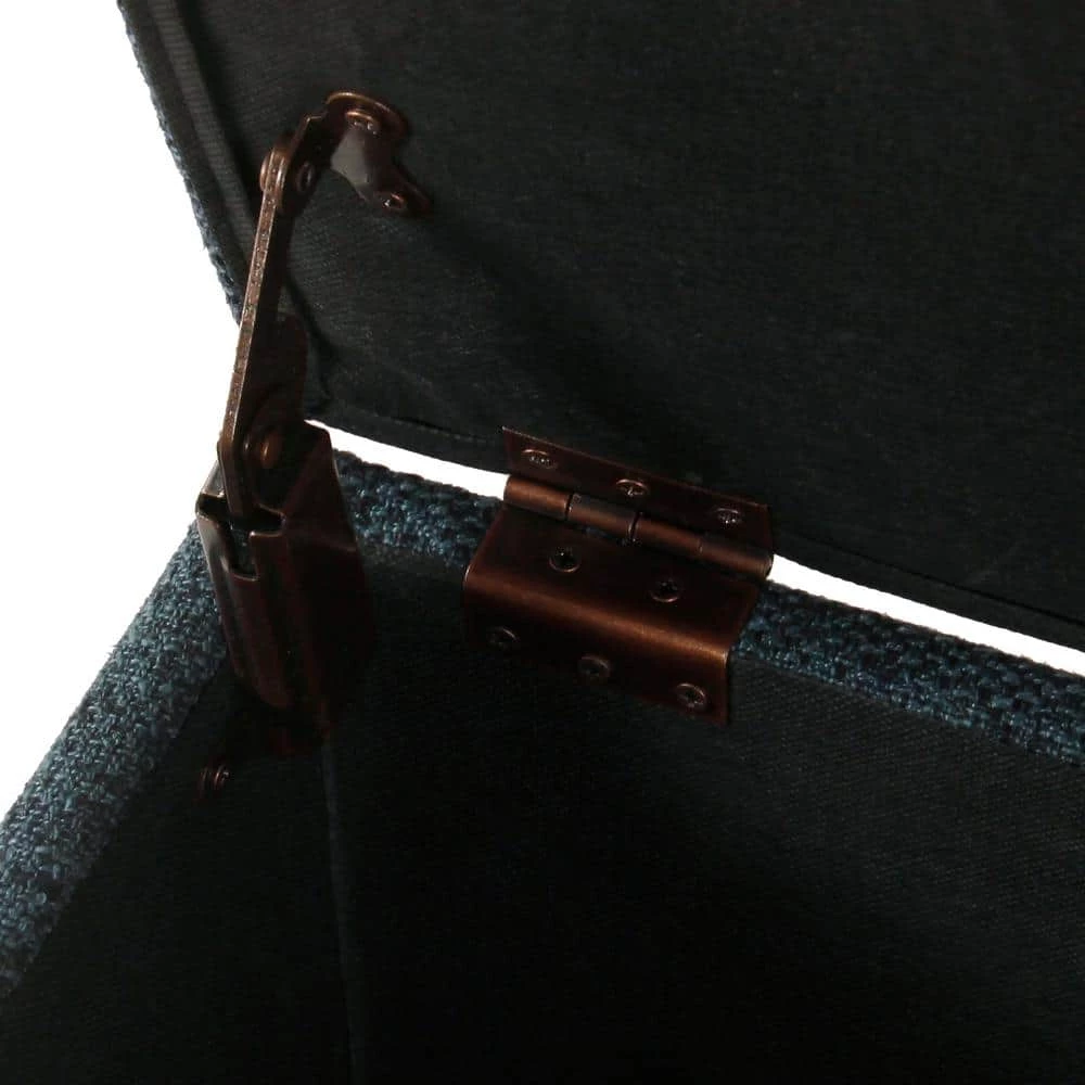 Square Textured Navy Tufted Storage Ottoman by Homepop 9 Square Textured Navy Tufted Storage Ottoman by Homepop - Image 9