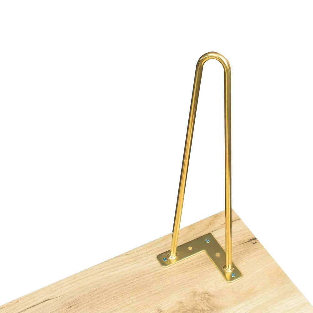 41.73 in.Oak Modern Entertainment Center Media TV Stand with Bright Gold Metal Legs and 2 shelves fits TVs up to 60 in. by Aoibox 8 41.73 in.Oak Modern Entertainment Center Media TV Stand with Bright Gold Metal Legs and 2 shelves fits TVs up to 60 in. by Aoibox - Image 8