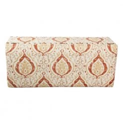Large Rectangle Orange/Cream Medallion Bench with Storage and Nailhead Trim 18 in. Height x 42 in. Width x 18 in. Depth by Homepop 14 Large Rectangle Orange/Cream Medallion Bench with Storage and Nailhead Trim 18 in. Height x 42 in. Width x 18 in. Depth by Homepop -Homepop Sales orange and cream medallion homepop bedroom benches k6159 a869 a0 1000