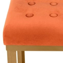 Orange Tufted Velvet with Gold Metal Frame Ottoman by Homepop 12 Orange Tufted Velvet with Gold Metal Frame Ottoman by Homepop -Homepop Sales orange with gold metal homepop ottomans k6958 b200 1f 1000