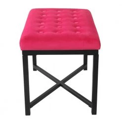 Pink Velvet Tufted with Black Metal Frame Ottoman by Homepop 12 Pink Velvet Tufted with Black Metal Frame Ottoman by Homepop -Homepop Sales pink with black metal homepop ottomans k6958 b274 4f 1000