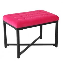 Pink Velvet Tufted with Black Metal Frame Ottoman by Homepop 11 Pink Velvet Tufted with Black Metal Frame Ottoman by Homepop -Homepop Sales pink with black metal homepop ottomans k6958 b274 c3 1000