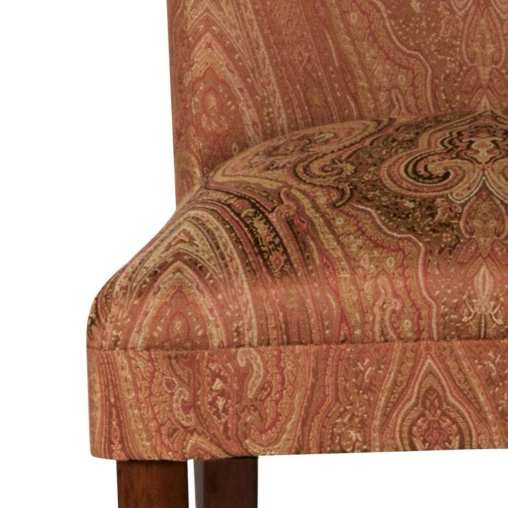 Parsons Red and Gold Damask Upholstered Dining Chair by Homepop 6 Parsons Red and Gold Damask Upholstered Dining Chair by Homepop - Image 6