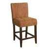 Red Gold Damask Upholstery 29 in. Bar Height Barstool by Homepop