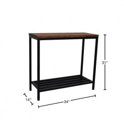 Ryan 34 in. Black/Chestnut Standard Rectangle Wood Console Table with Storage by Carolina Cottage 6 Ryan 34 in. Black/Chestnut Standard Rectangle Wood Console Table with Storage by Carolina Cottage -Homepop Sales rich chestnut finished selves powder coated textured black finished metal frame carolina cottage console tables cf3414chetbk 40 1000